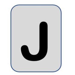 Aluminium label black/silver 40X25mm - Letter J